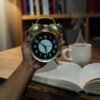 Bell Alarm Golden and black Clock(Radium)- (TC-250)