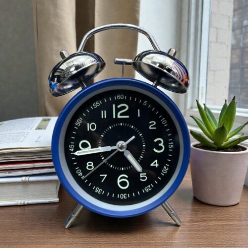 WhatsApp Image 2026-02-21 at 10.01.57 PM (1) Bell Alarm SIlver,Matt Blue and black Clock(Radium)- (TC-249)