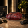 Luxury Textured Deep Maroon Crossbody  Bag (CB-602)