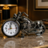 Premium Silver Motorcycle clock-{8.5 inchi} (MC-902)