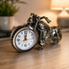 Premium Silver Motorcycle clock-{8.5 inchi} (MC-902)