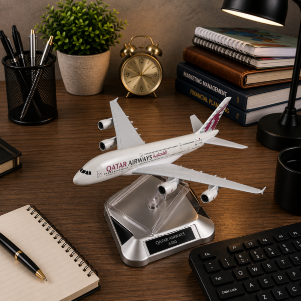 Rotating Stand with Metal QATAR AIRWAYS Aircraft-16 cm (Air-704)