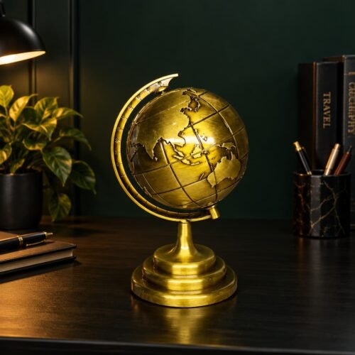 7.10 Inchi Metallic Golden Colour World Globe (WG-915)