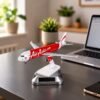 20 cm Metal AIR ASIA.COM Aircraft with Rotating Stand(Air-718)