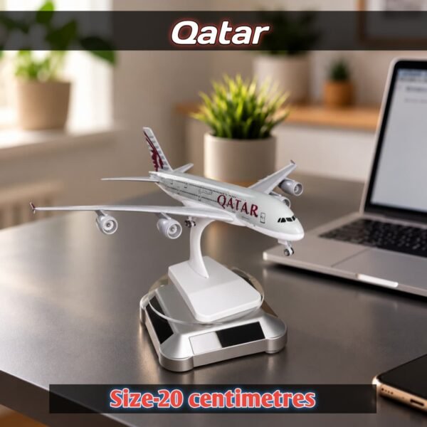 20 cm Metal QATAR AIRWAYS Aircraft with Rotating Stand(Air-714)