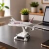 20 cm Metal QATAR AIRWAYS Aircraft with Rotating Stand(Air-714)