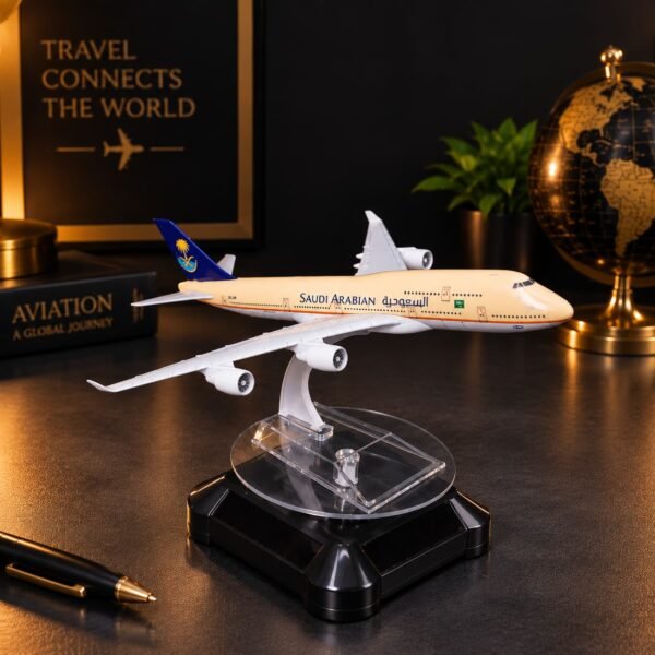 16 cm Metal SOUDI ARABIAN  Aircraft with Rotating Stand(Air-720)