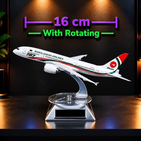 16 cm Metal BANGLADESH AIRLINES  Aircraft with Rotating Stand (Air-708)