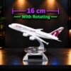 16 cm Metal QATAR AIRWAYS Aircraft with Rotating Stand(Air-704)