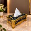 Arabian Royal Golden and Blue Tissue Box(TB-105)
