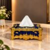 Arabian Royal Golden and Blue Tissue Box(TB-105)