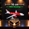 16 cm Metal Air Asia.com Aircraft with Rotating Stand(Air-728)
