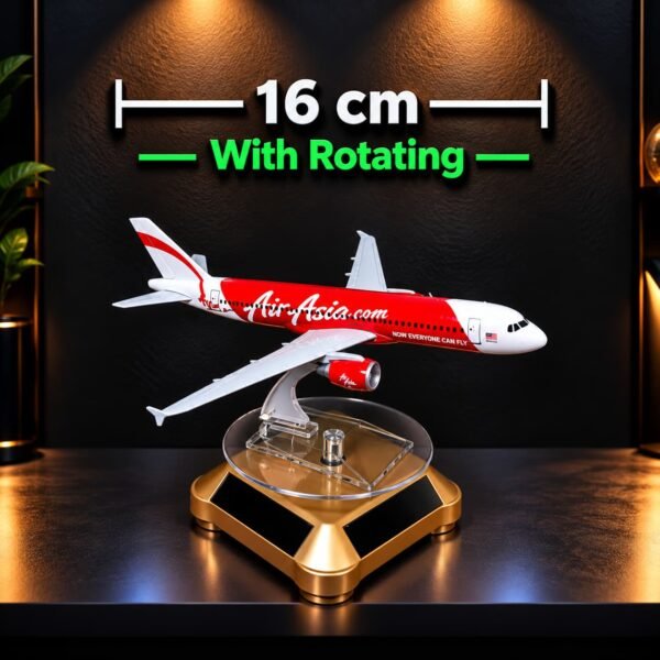 16 cm Metal Air Asia.com Aircraft with Rotating Stand(Air-728)
