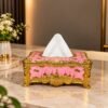 Arabian Royal Golden and Pink Tissue Box(TB-102)