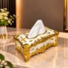 Arabian Royal Golden and White Tissue Box(TB-108)