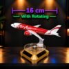 16 cm Metal Air Asia.com Aircraft with Rotating Stand(Air-728)