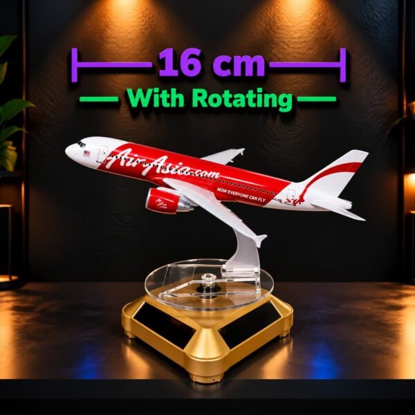 16 cm Metal Air Asia.com Aircraft with Rotating Stand(Air-728)